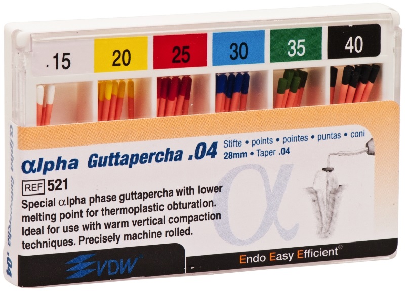 Alpha-Guttapercha csúcs 4% 015-040 sortiment