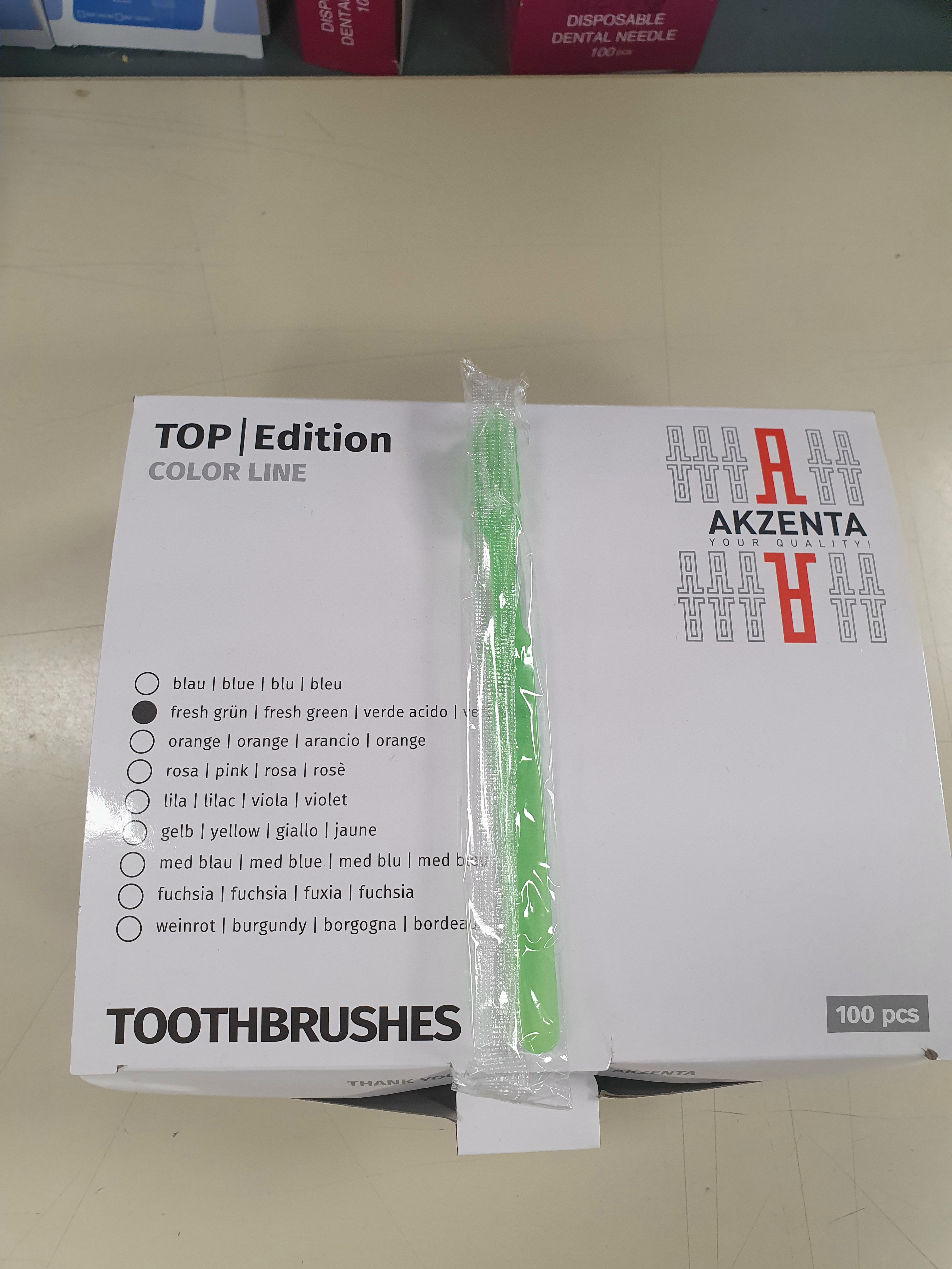 Egyszerhasználatos fogkefe, zöld, 100 db
