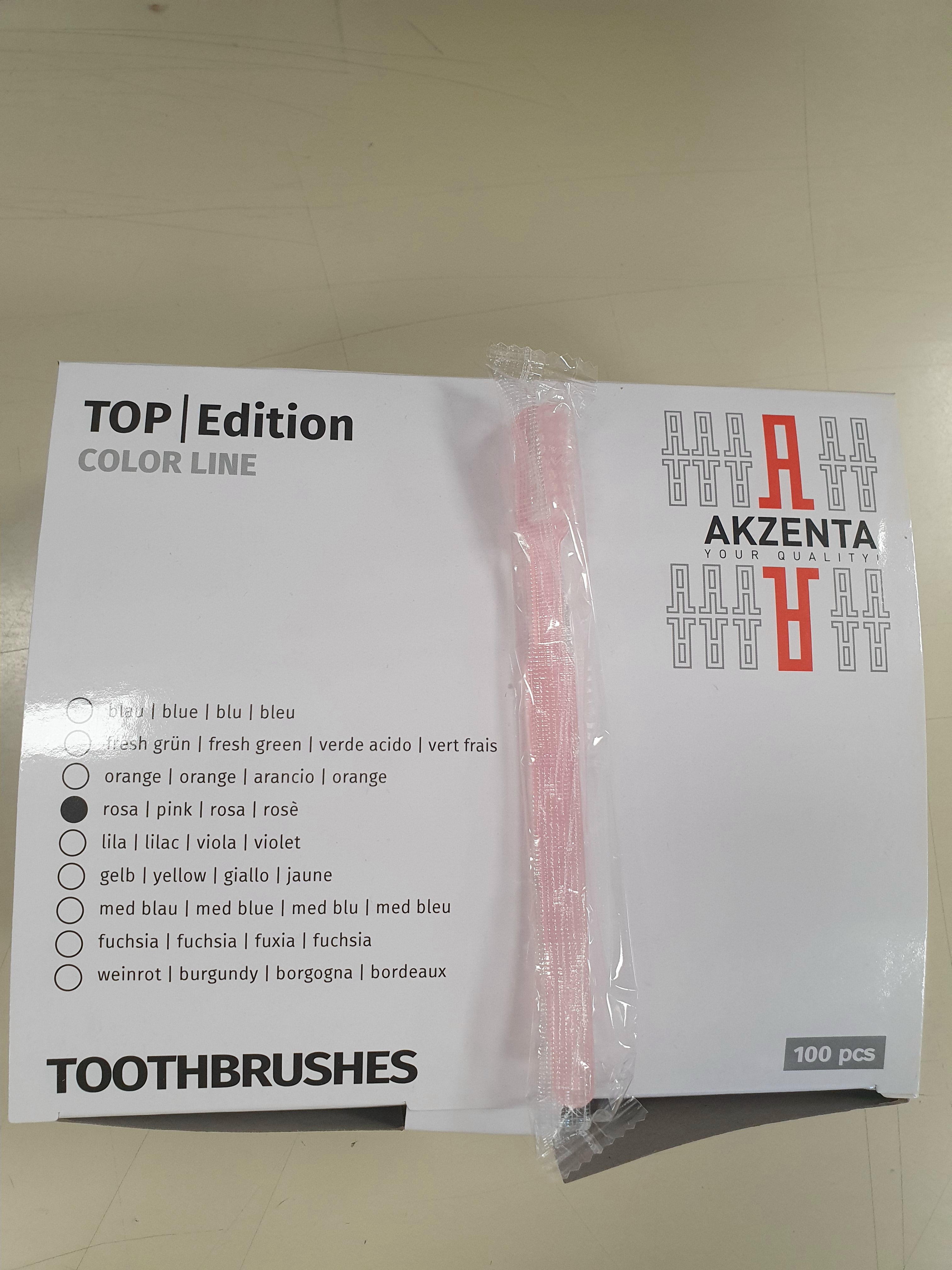 Egyszerhasználatos fogkefe, pink, 100 db