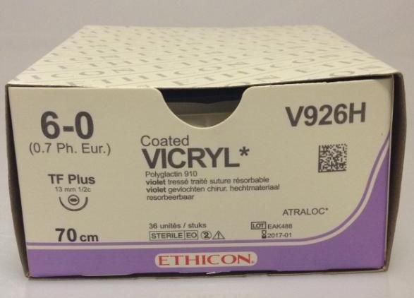 Vicryl 6/0 TF Plus 1/2 C 13mm 70cm (36db)