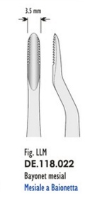FALCON Emelő Lindo-Levian 3,5mm hajlított mesial Fig. LLM
