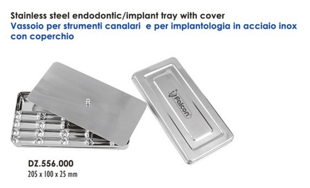 FALCON Endo/ Implant tálca fém 205x100x25mm