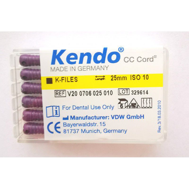 Kendo K-file 25mm, 010, 6db
