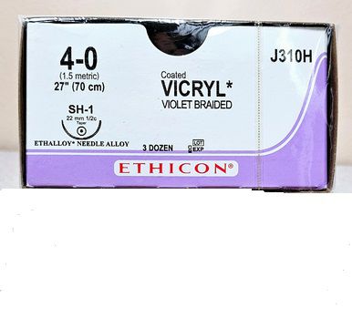 Vicryl C. 4/0 SH-1 plus 22mm 1/2C 75 cm (36 db)