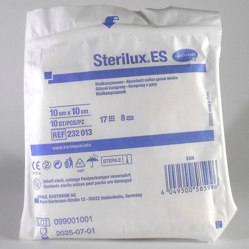 Sterilux ES Mull-lap 10x10 cm 8rétegű 10 db