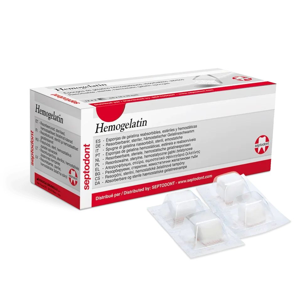 Hemogelatin box of 24 sterile sponges